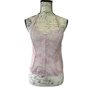 Victoria's Secret 2017 Mauve Lace Halter Bustier Bra Size Large EUC